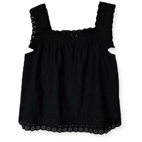 GAP X Doen Black Sleeveless Eyelet Top - Picture 10 of 15